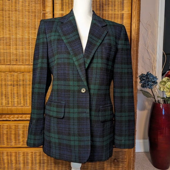 Lauren Ralph Lauren Jackets & Blazers - Vintage Ralph Lauren Plaid Cashmere Blazer SIZE 6P